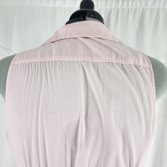 Leifnotes Pink & Burgundy Sleeveless Wrap Dress With Tie Waist - Size 10P - Picture 14 of 15